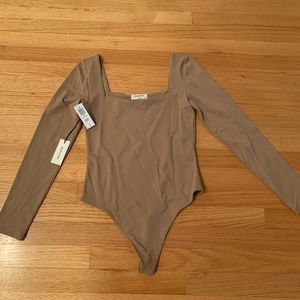 Aritzia Babaton Counter Bodysuit in Dark Sand